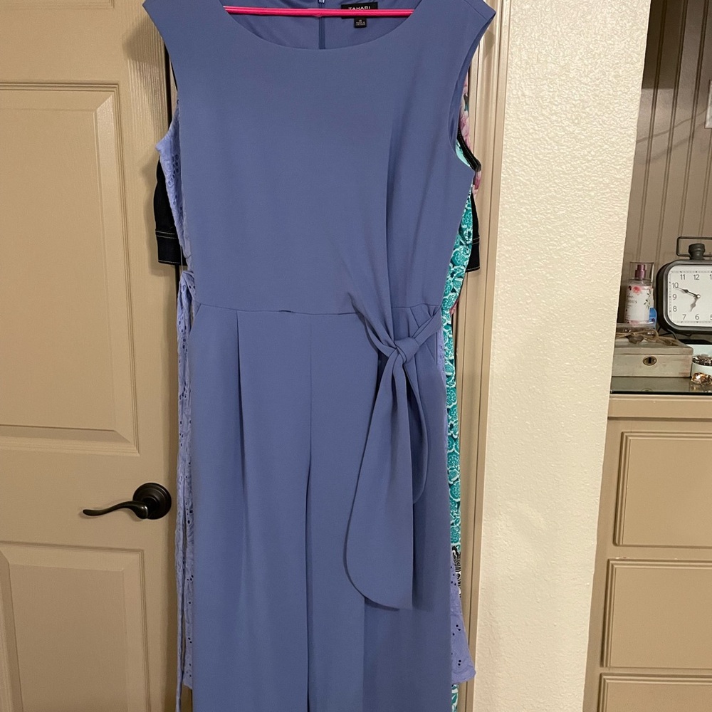 Tahari Periwinkle Sleeveless Jumpsuit